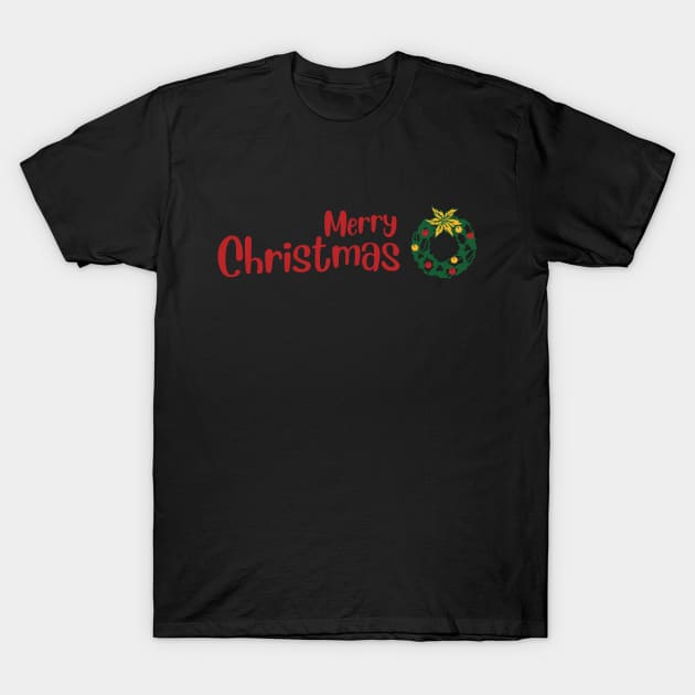 round christmas wreath T-Shirt by theDK9